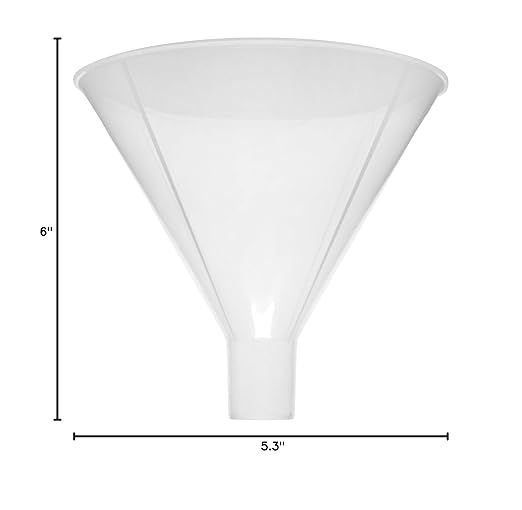 EISCO Powder Funnel, 6" (150mm) Diameter - Polypropylene Plastic - Parallel Stem - Resistant to Acids & Alkalis - Great for Laboratory, Classroom or Home Use