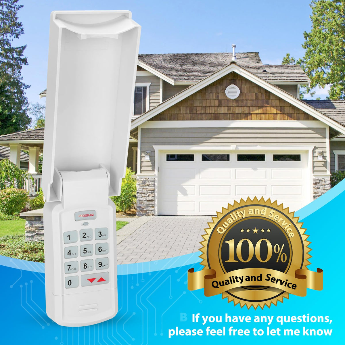 Soobool OKP-BX Keypad for Overhead/Genie Doors | Intellicode Wireless Entry