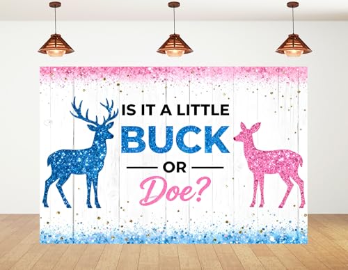 5x5ft Buck or Doe Gender Reveal Backdrop Neutral Tone Wood Photography Background Balloon Arch Setup Banner Photo Studio Props - size: 5x5ft