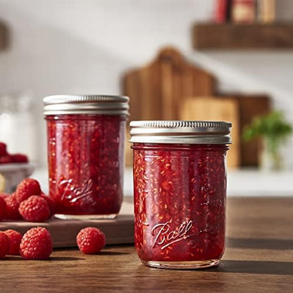 Ball Wide Mouth Glass Mason Jars with Lids and Bands, Used for Canning, Pickling, Juice, Jam, Jelly, Pint Size 16 Ounce (Pack of 4)