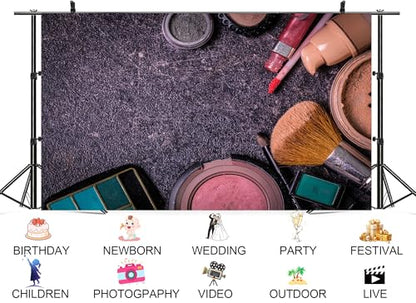 15x8ft Makeup Cosmetics Flat Lay Backdrop Beauty Fashion Scene Photo Background Tapestry for Makeup Party Beauty Event Photography Home Decorations Studio Props - size: 15X8ft