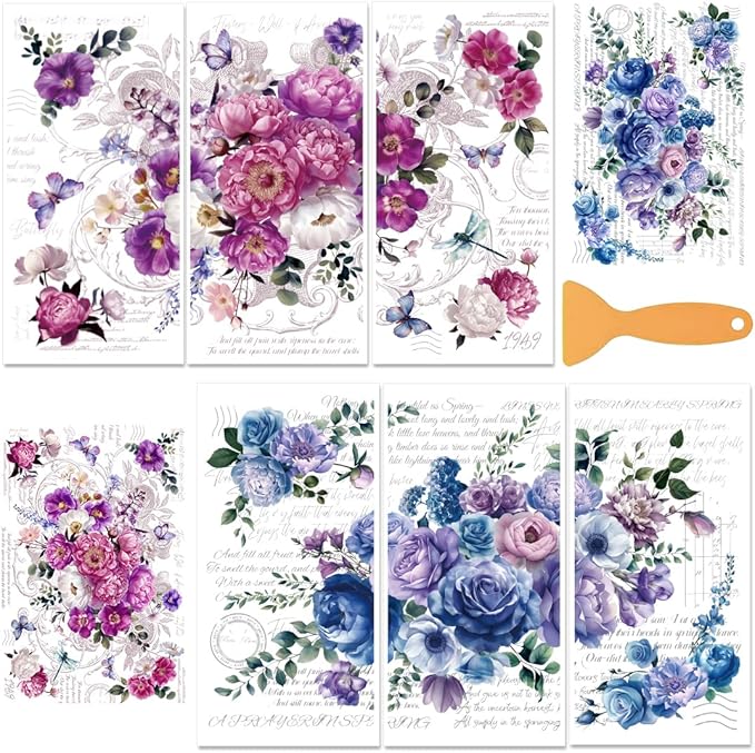 6 Sheets Vintage Rub on Transfers