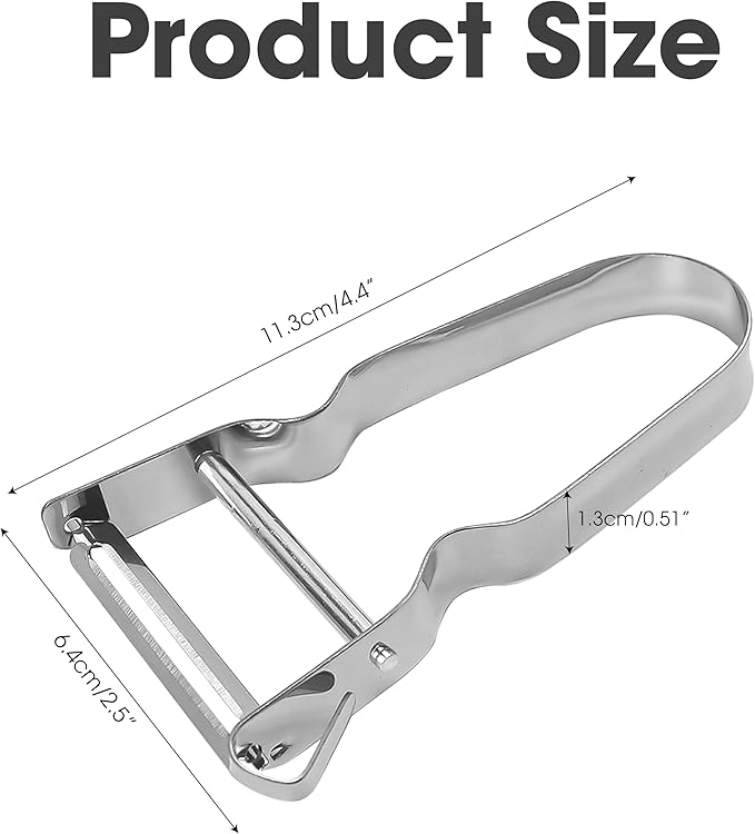 Marsrut 3PCS Vegetable & Potato Peeler in Silver Color, Stainless Steel Handle & Blade for Kitchen, Normal, vegetable-peelers-190424