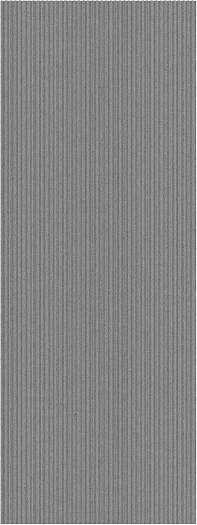 Ottomanson 2'7" x 24' Hallway Runner with Scraper Pile - Extra Durable Non-Slip Rug Mat for Indoor & Outdoor Use - Ideal for Kitchen, Entryway & Garage - High-Traffic Carpet, Gray