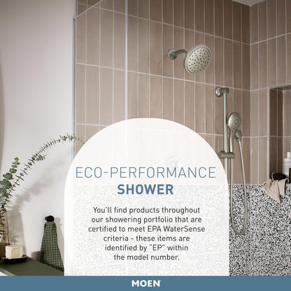 Moen Chrome Eco-Performance 5-Function Handheld Shower Head - 30-Inch Slide Bar, 69-Inch Hose